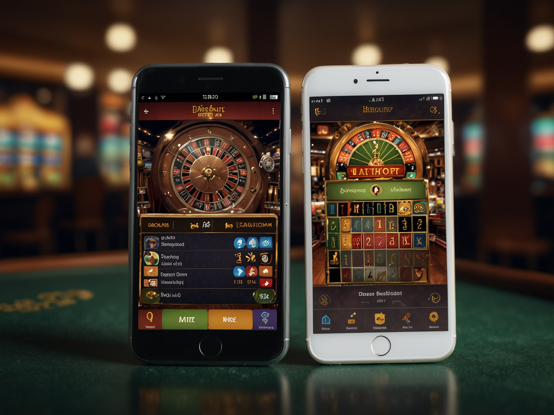 Mobile app on phone screens